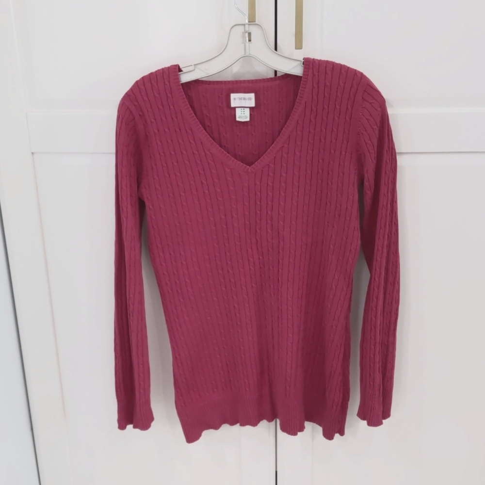 Dark pink Motherhood Maternity V-neck shirt size M